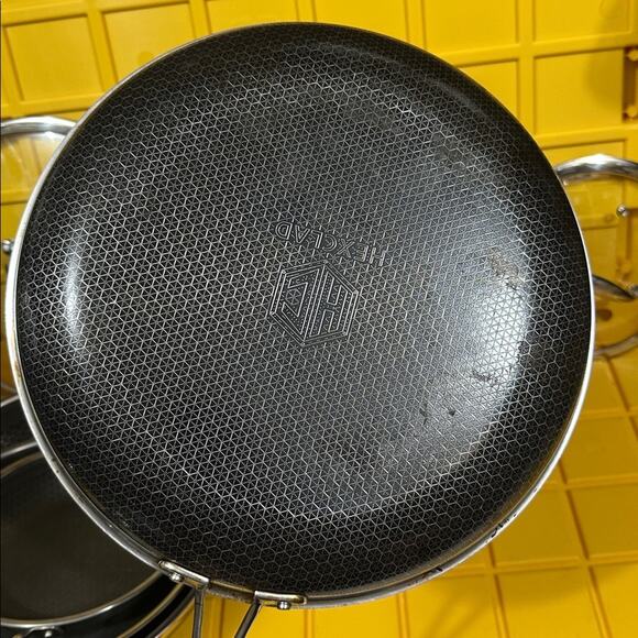 HEXCLAD 7 Piece Nonstick Stainless Steel Frying Pan Set 8 10 12" Lids Wok M $600 - Picture 6 of 10